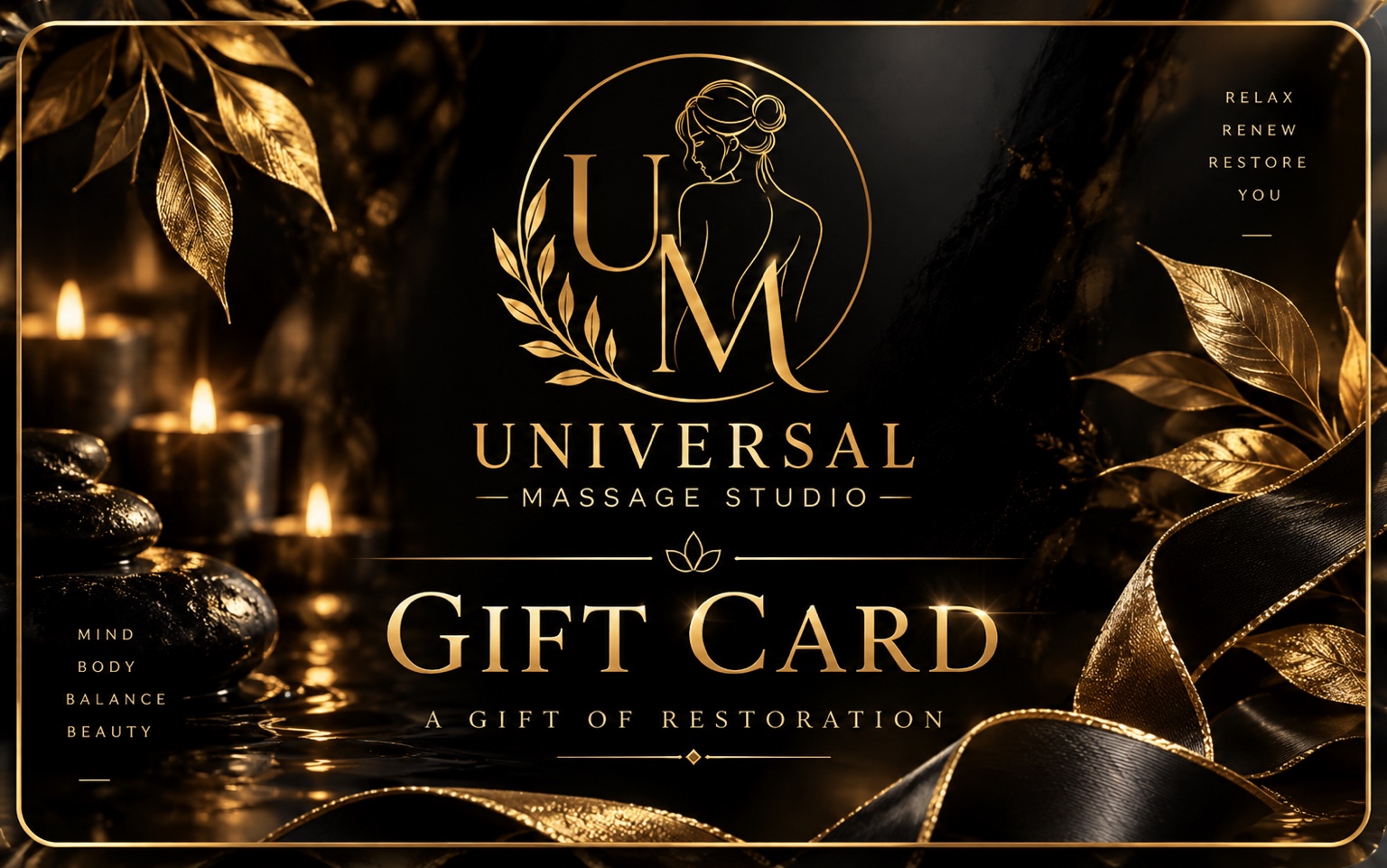 Universal Massage Studio luxury gift card